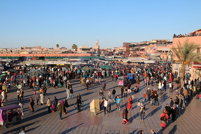 ساحة جامع الفنا في النهار