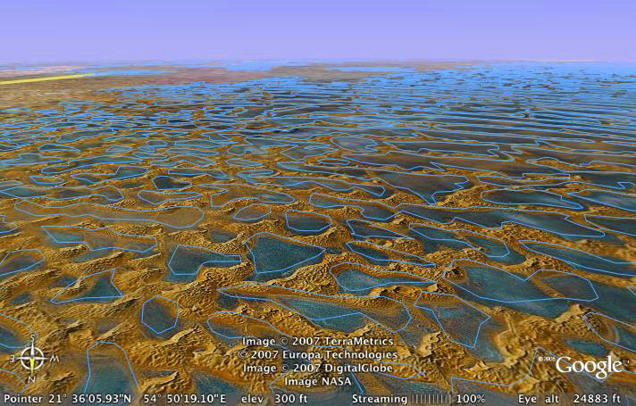 أنواع الكثبان الرملية في الربع الخالي 2 (صورة من ناسا)