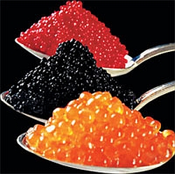 الكافيار بألوان مختلفة