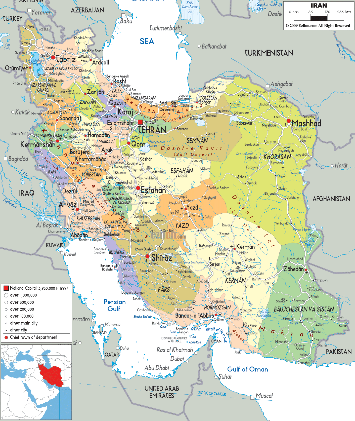 خريطة ايران والدول المجاورة لها بالعربي موقع محتوى