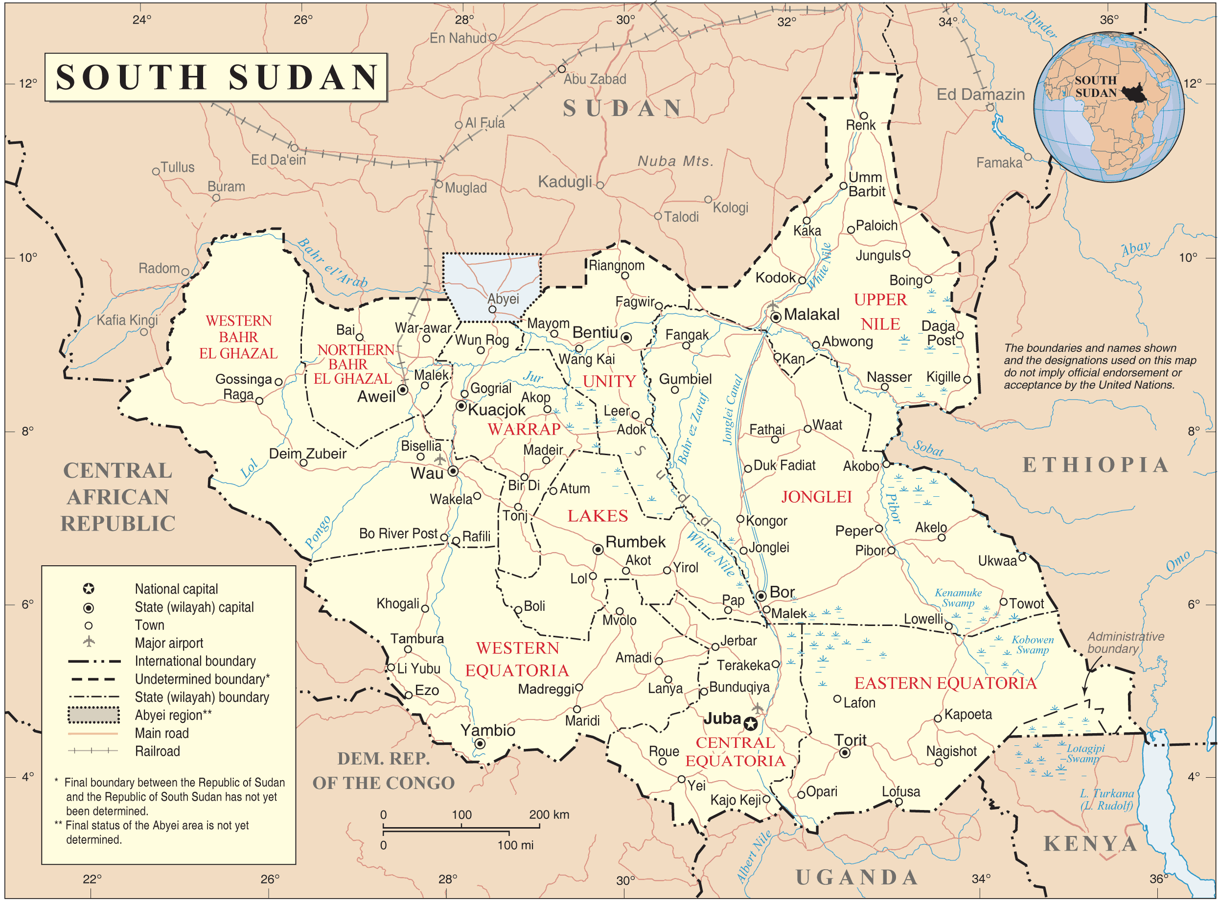 حريطة جنوب السودان