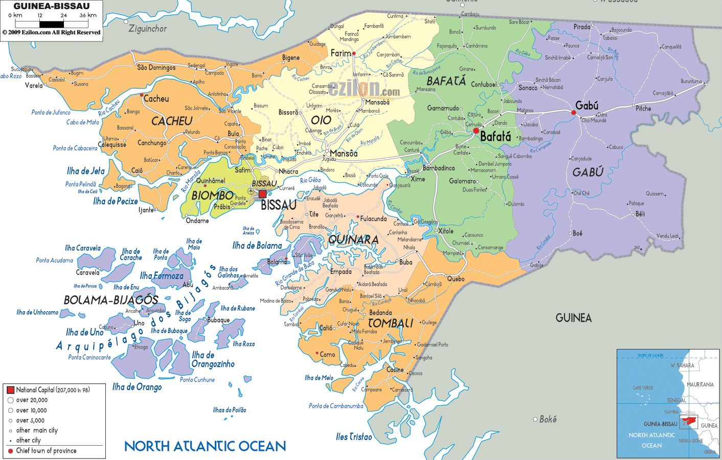 خريطة غينيا بيساو