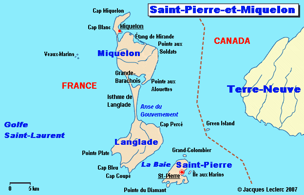 خريطة سان بيير وميكلون