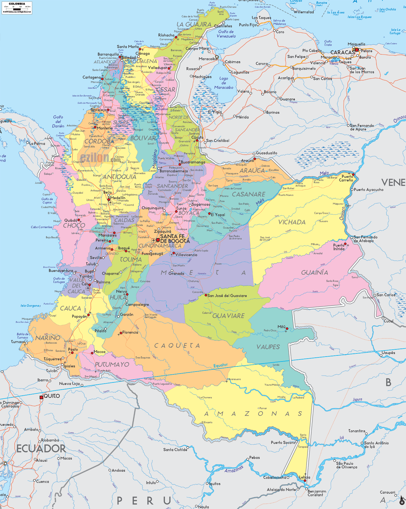 خريطة كولومبيا